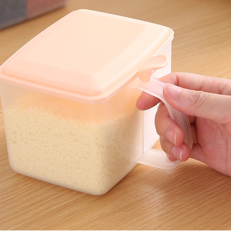 ☫☃Hộp đựng gia vị đa chức năng ngăn cách hộp gia vị nhựa trong suốt hộp đựng đồ dùng nhà bếp gia dụng hộp đựng muối shak