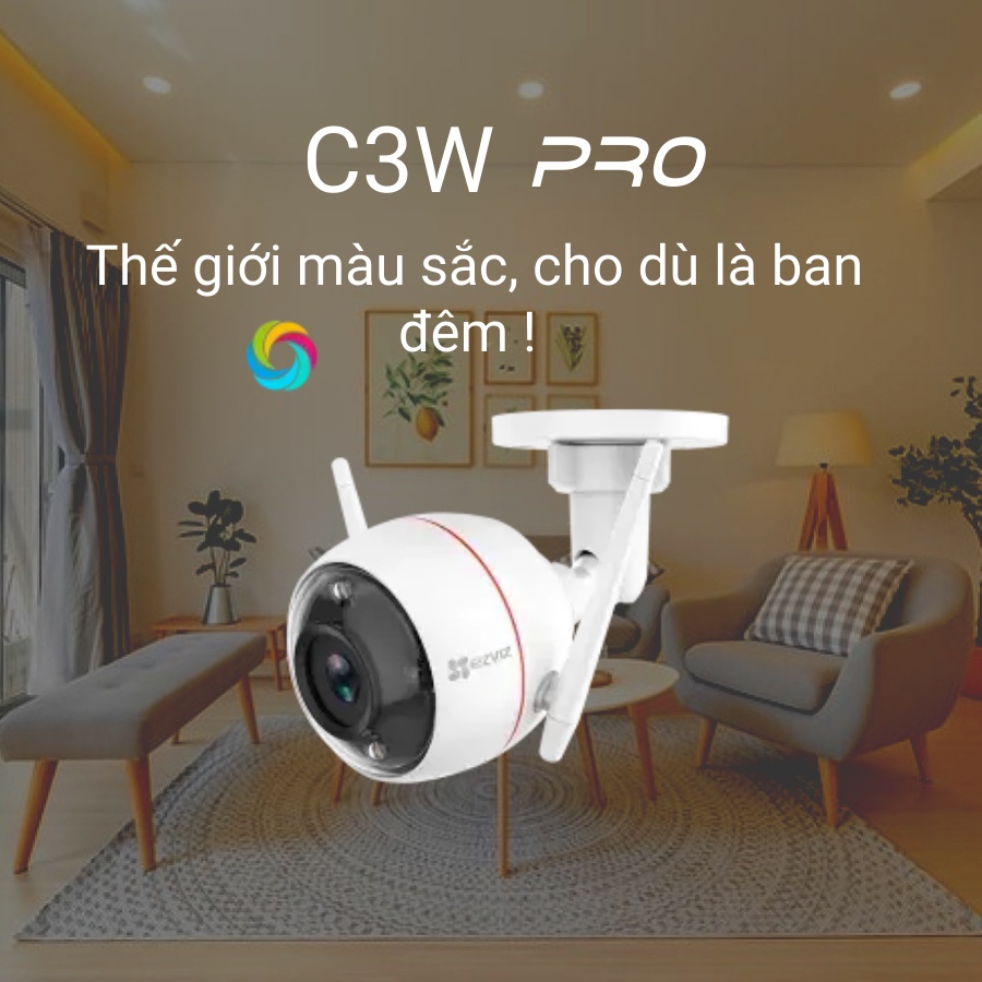 Camera Wifi ngoài trời Ezviz C3W Pro có màu ban đêm 2M/4M, Chính Hãng | BigBuy360 - bigbuy360.vn