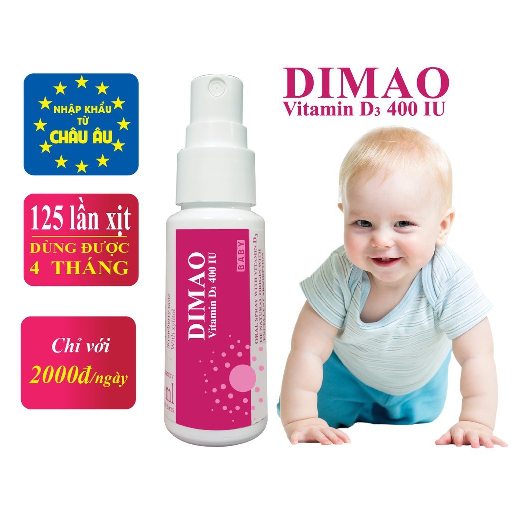 [Tặng Quà] DIMAO-Vitamin D3 400IU Dạng Xịt Tiện Lợi.