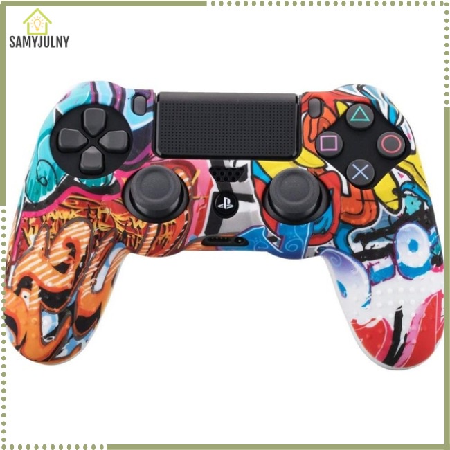 Ốp Bảo Vệ Tay Cầm Chơi Game Sony PS4 Slim / Pro Họa Tiết Rằn Ri Bằng Silicon Gel Cao Su