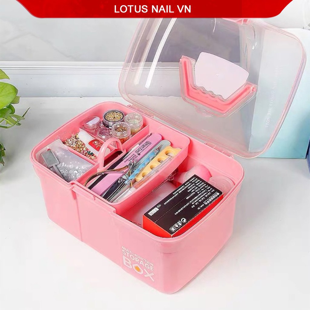 Cốp đựng đồ nail, mi, mỹ phẩm, phun xăm thẩm mỹ bằng nhựa cao cấp thiết kế rộng rãi