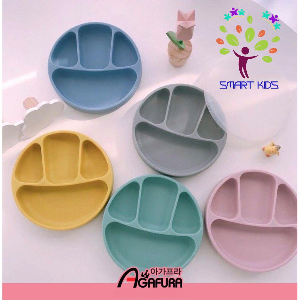 Khay ăn dặm 4 ngăn chống lật silicone Agafura