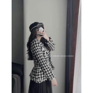 Set dạ tweed houndstooth mimee