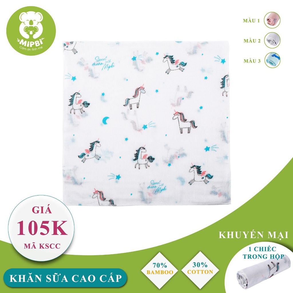 [Mipbi]. Set 6 (+1 tặng) khăn sữa tre 70% sợi tre, 30% cotton (30*30 cm)