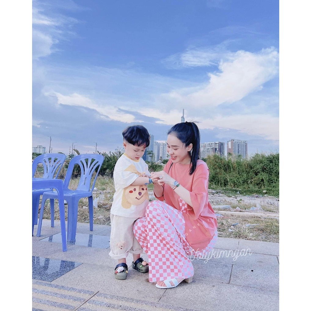 Set bộ kẻ đùi nắp túi mix quần kẻ caro ống rộng TH870