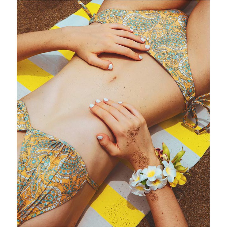 Quần bikini hoa lá thắt nơ hai bên hông nữ Air Space - 19210023