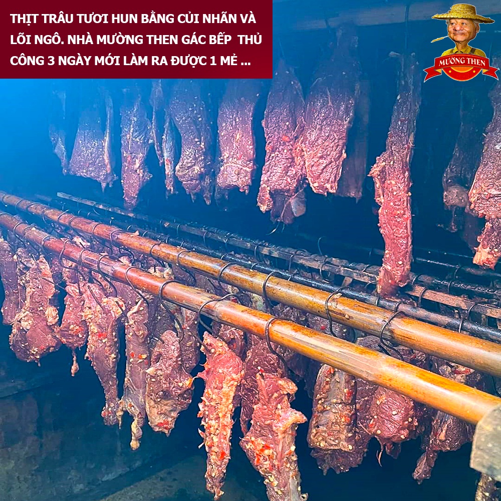 Thịt Trâu Gác Bếp Tây Bắc  Trâu Sấy Chuẩn Vị Mường Then ✅ Tặng Chẩm Chéo ✅