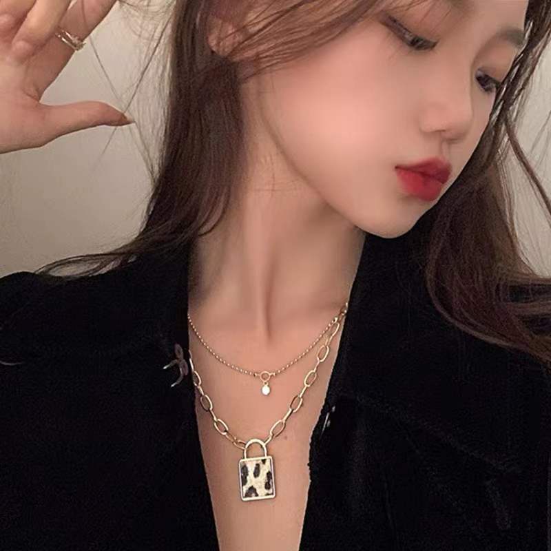 Dây Chuyền Hai Lớp Họa Tiết Da Báo Thời Trang Dành Cho Nữ