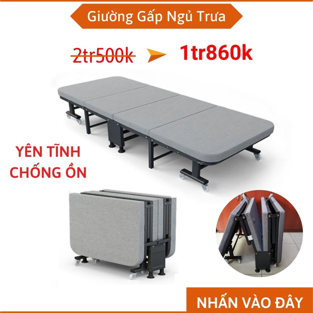 Giường gấp đa năng hàn quốc- Giường xếp văn phòng, gấp gọn văn phòng, phòng trọ khung hợp kim sơn tĩnh điện