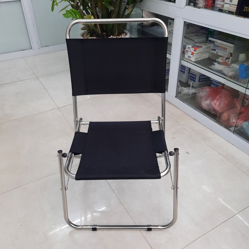 Ghế xếp inox vải dù , ghế gấp ngồi câu cá, đi du lịch, nhỏ gọn,tiện lợi