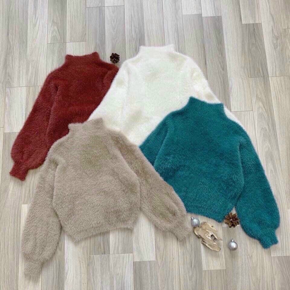 ÁO LEN LÔNG THỎ NỮ TAY BỒNG CÁNH TIÊN HÀNG QC SANG XỊN MỊN SIÊU ĐẸP SIÊU ĐIỆU ĐÀ - ÁO LEN NỮ | BigBuy360 - bigbuy360.vn