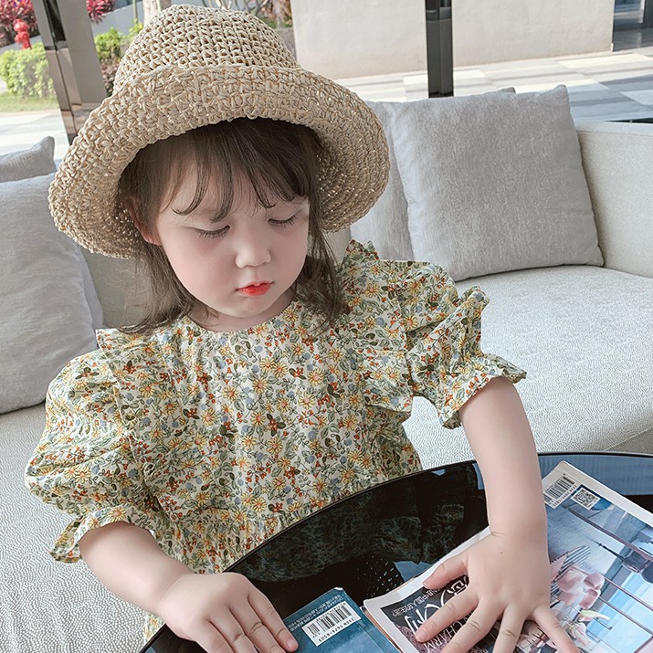 Đầm Cotton In Hoa Thời Trang Mùa Hè Cho Bé Gái