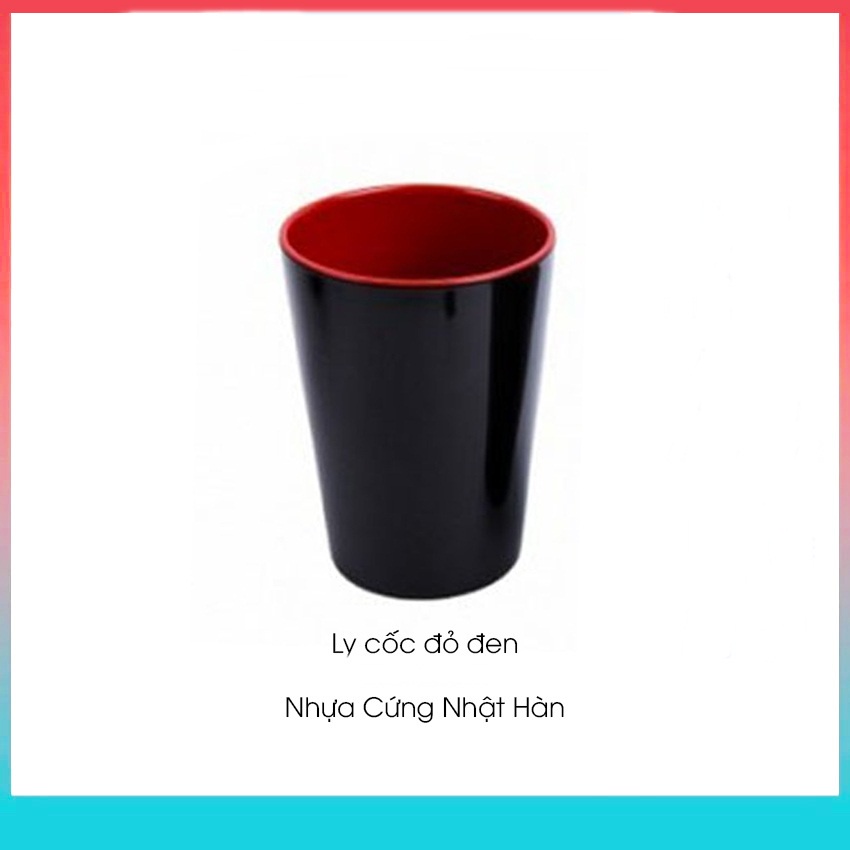 Cốc, bát đĩa nhựa phíp siêu bền trong đỏ ngoài đen - HV Store