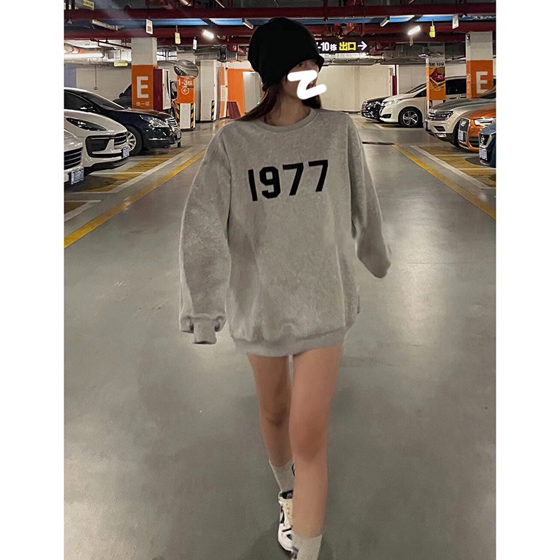 NRVP Áo Thun Nữ Dài Tay Dáng Rộng In Hình Phong Cách Hàn Quốc Mới