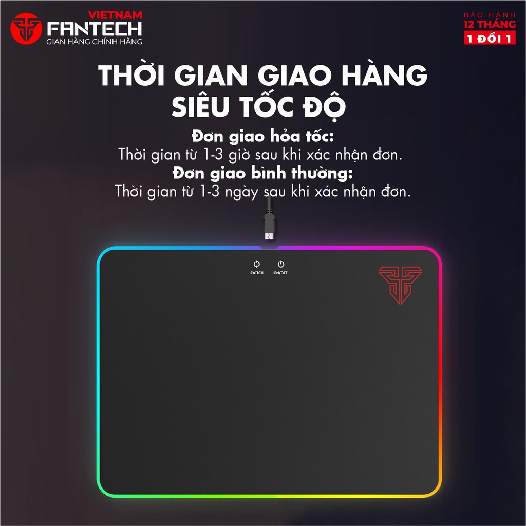 Đế Lót Di Chuột Đèn LED RGB 7 Chế Độ Khác Nhau FANTECH MPR351S - Hãng Phân Phối Chính Thức