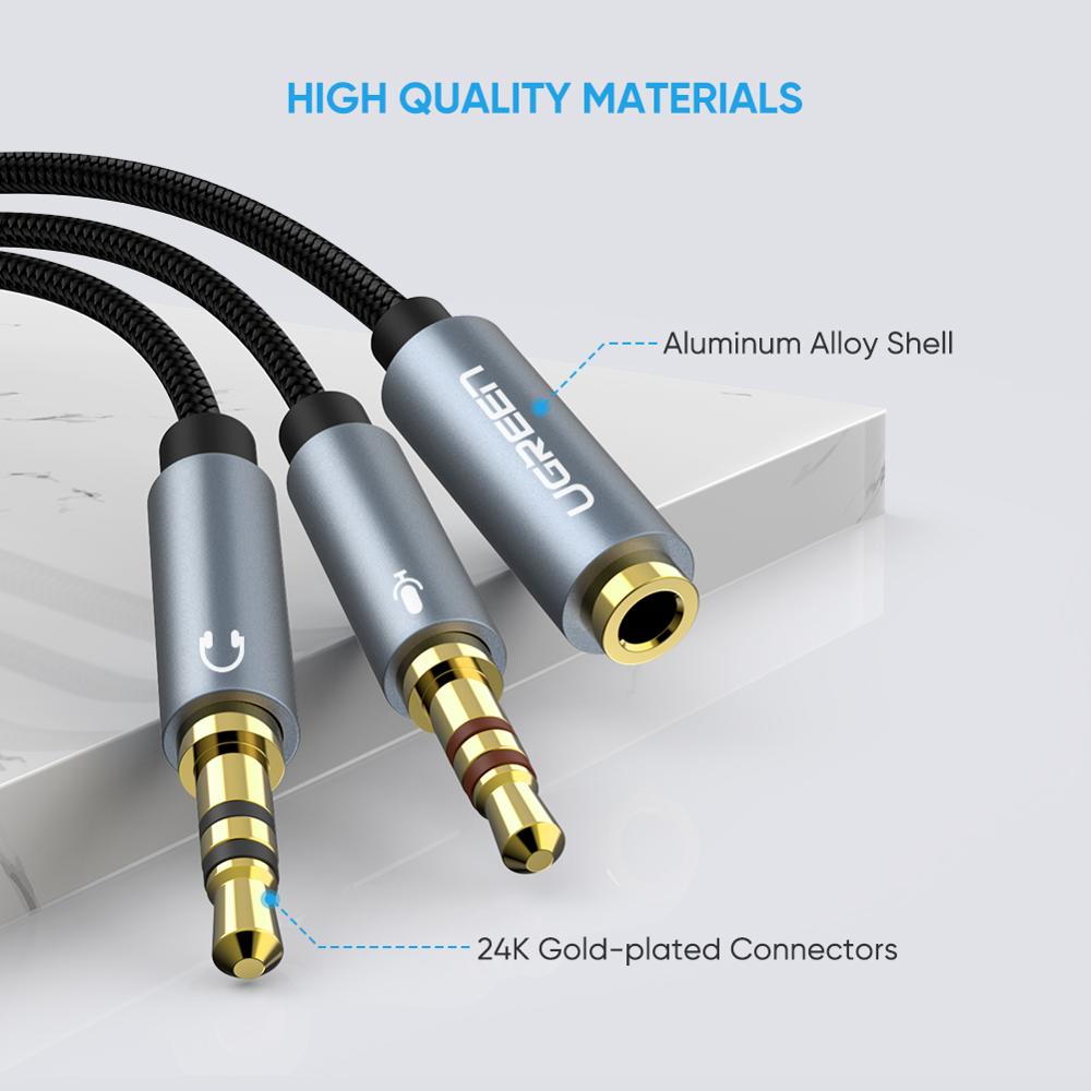 Ugreen Dây Cáp Tách Chữ Y Chuyển Đổi Cổng 3.5mm Sang 2 Đầu 3.5mm Cho Máy Tính