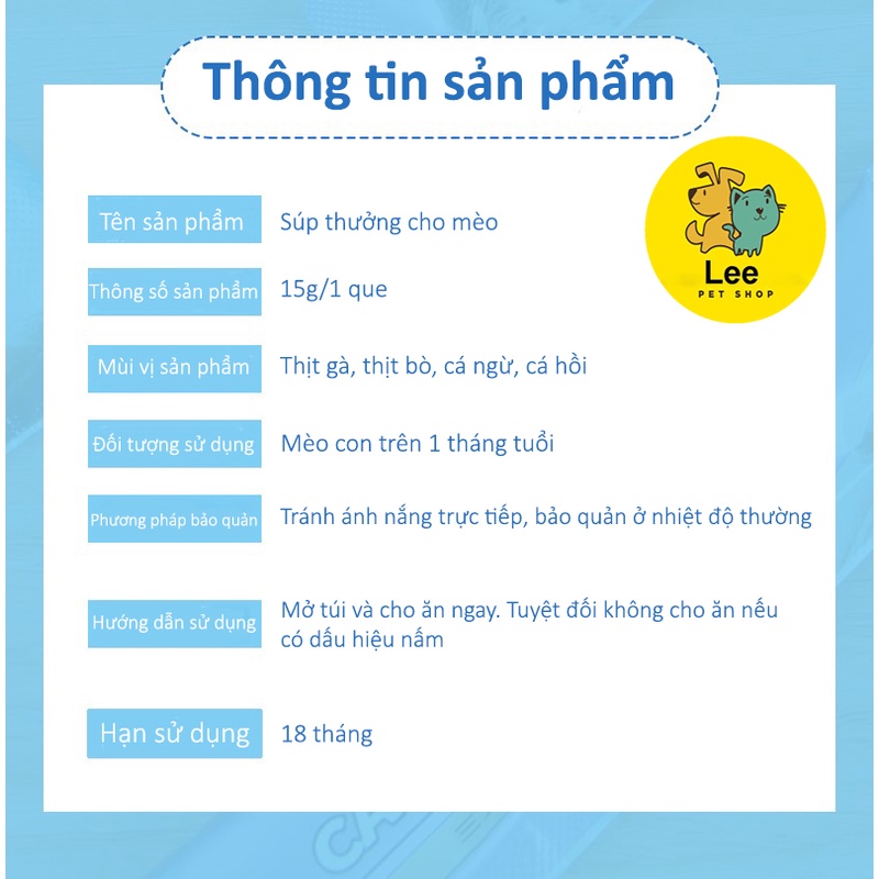 Súp thưởng cho mèo - Súp thưởng cho mèo Cat Food gói 15G