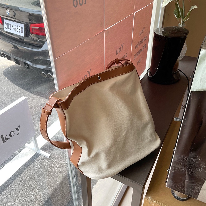 Túi vải Cỡ Lớn Thiết Kế Đơn Giản Phong Cách Nhật Hàn Cho Học Sinh