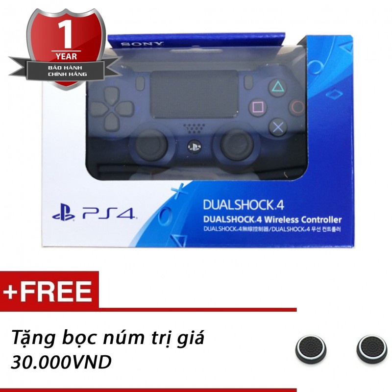 Tay cầm chơi game PS4 Slim/Pro Dualshock 4 (Midnight Blue) - Hàng Sony Việt Nam