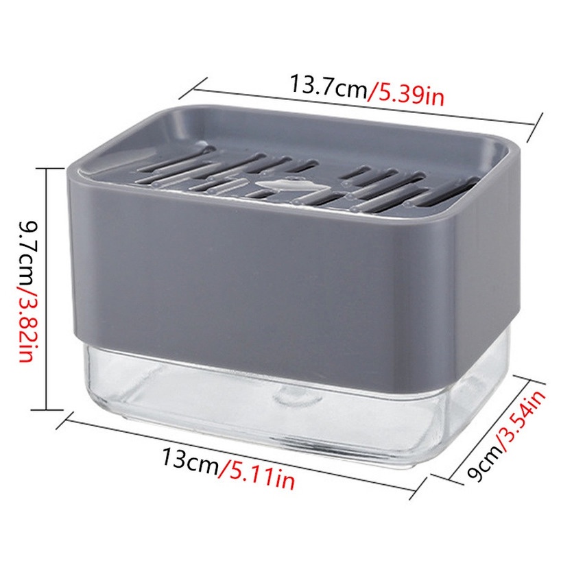 A - LIFE Bình Đựng Xà Phòng Rửa Chén Có Giá Đỡ Xốp 2 Trong 1 Cho Nhà Bếp