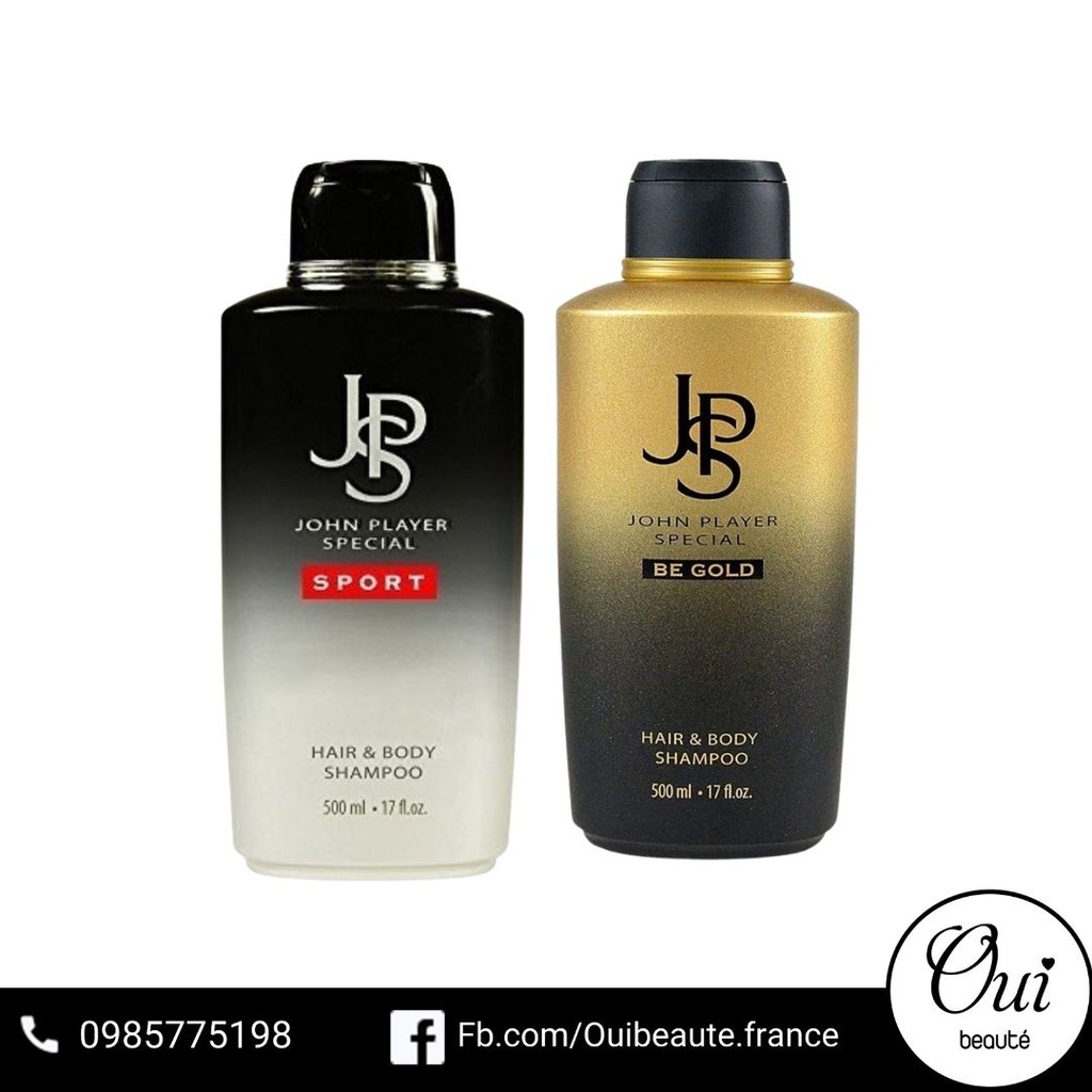 Sữa tắm gội John Player Special Hair&amp;Body Shampoo, tắm gội hương nước hoa mùi unisex 500ml Ouibeaute