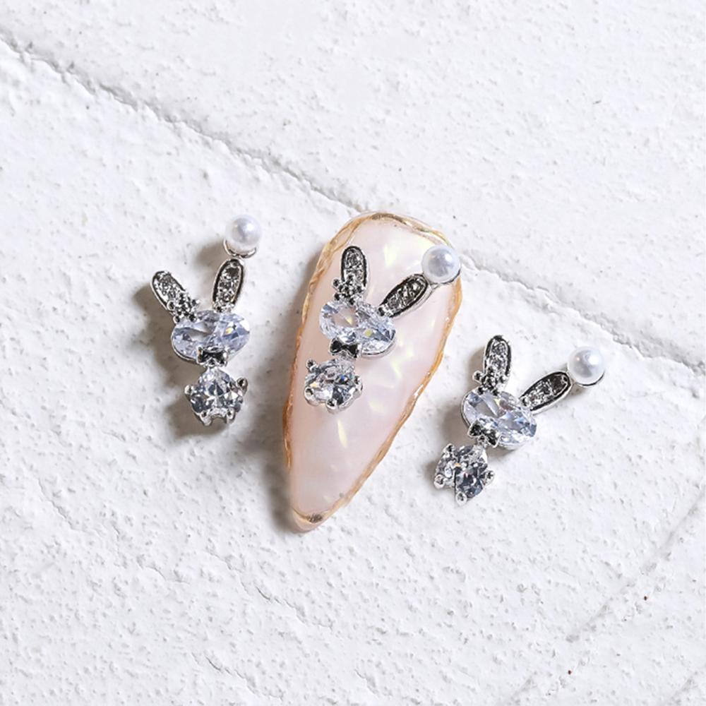 Phụ Kiện Trang Trí Móng Tay Hình Thỏ Hoạt Hình 3D Xinh Xắn
