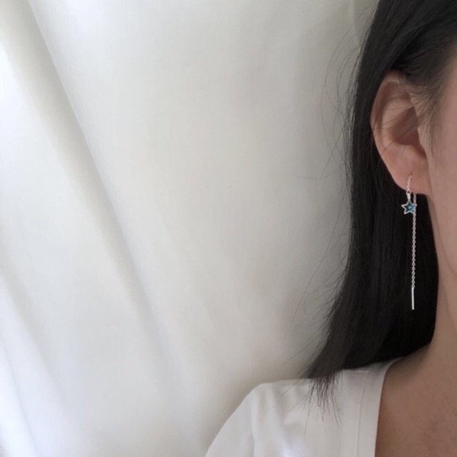 Khuyên tai vắt ngang bạc ta mẫu ngôi sao hi vọng
