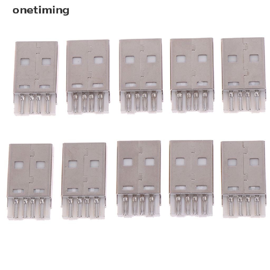 Otvn 10pcs usb 2.0 type a plug 4pin male adapter solder connector copper terminal Jelly