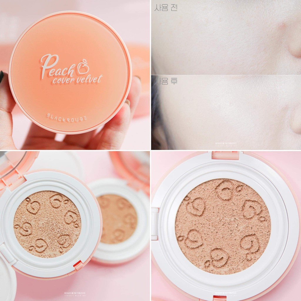 Phấn Nước Trái Đào Black Rouge Peach Cover Velvet Cushion