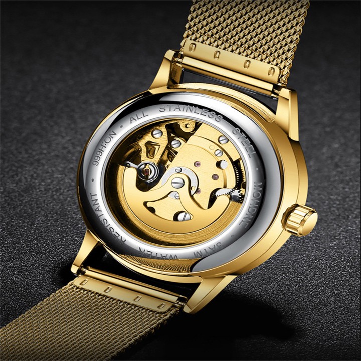 ĐỒNG HỒ CƠ NAM AUTOMATIC FNGEEN 6018 DÂY LƯỚI VÀNG CAO CẤP CHÍNH HÃNG | BigBuy360 - bigbuy360.vn