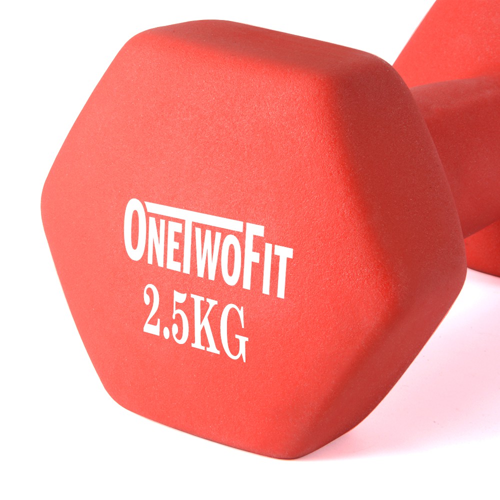OneTwoFit 2.5kg Neoprene Dumbbell Pairs Sets of 2. Bộ 2 tạ Chuông hư
