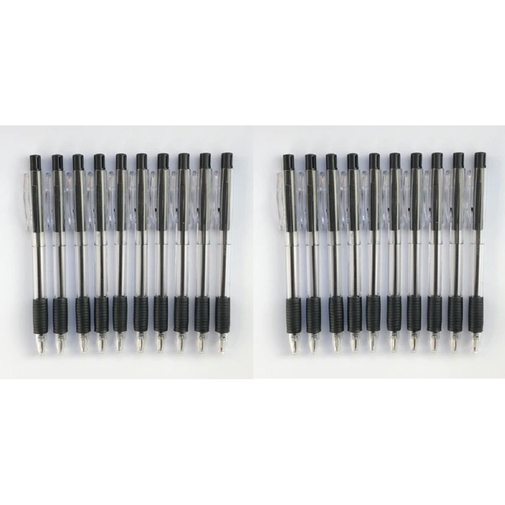 Daiso Bút Bi Knock Ball Point Pen Black 10P