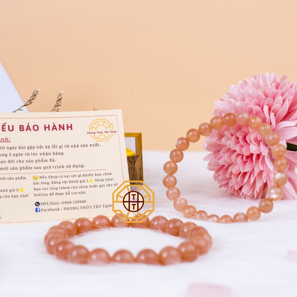 Vòng Tay Phong Thủy Đá Mặtt Trời Sun Sttone [TẶNG HỘP GỖ CAO CẤP] tài lộc nam nữ mệnh Hỏa Thổ - Phong Thủy Tây Tạng