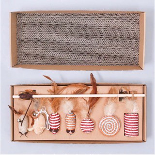 Bộ đồ chơi vận động giảm stress cho mèo kết hợp cào móng