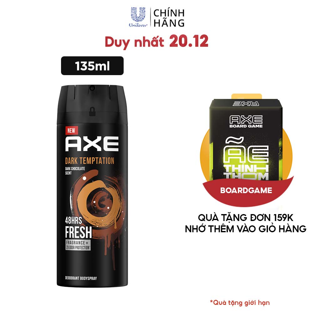 Xịt nước hoa toàn thân dành cho nam AXE Dark Temptation (135ml)