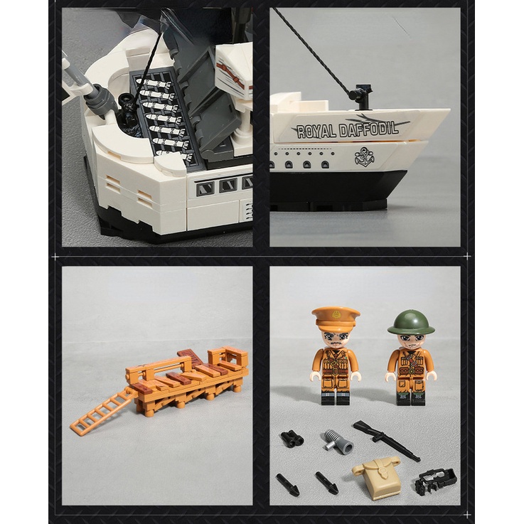 Bộ 455 Mô Hình Tàu Thuyền MOC WW2 Royal Daffodil