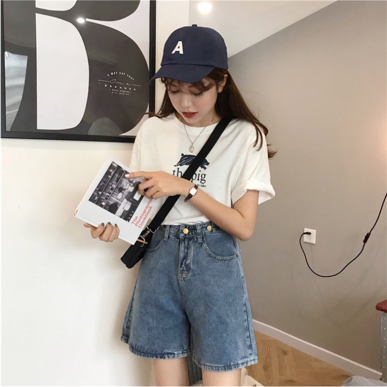 Quần Short Jeans Nữ Ống Xuông🍓FREESHIP🍓 Quần Ngố Lửng Dáng Rộng Vải Bò Trơn | BigBuy360 - bigbuy360.vn