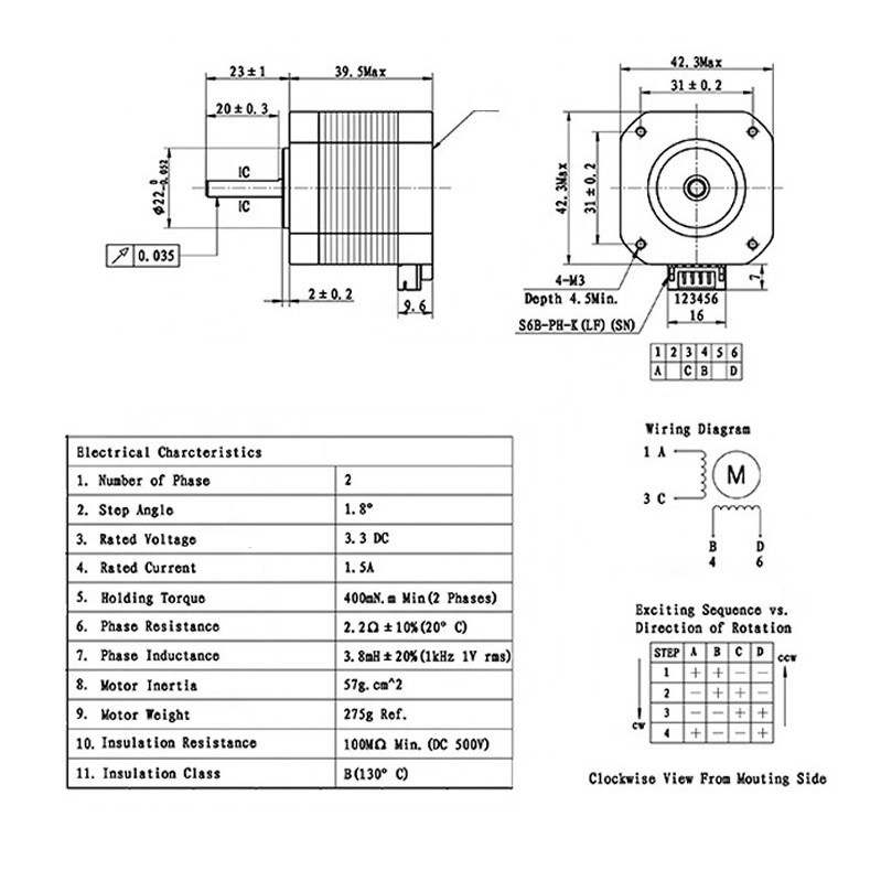 Động cơ bước - Step motor 42 (NEMA17) mới