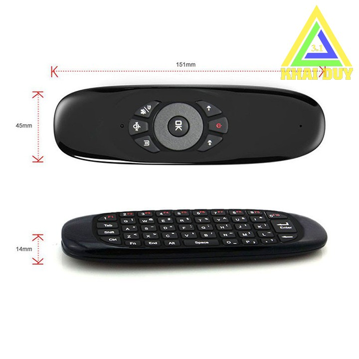 Remote Điều Khiển Đa Năng Chuột Bay Air Mouse C120 - Kèm 47 Phím Từ A Đến Z Và Chữ Số