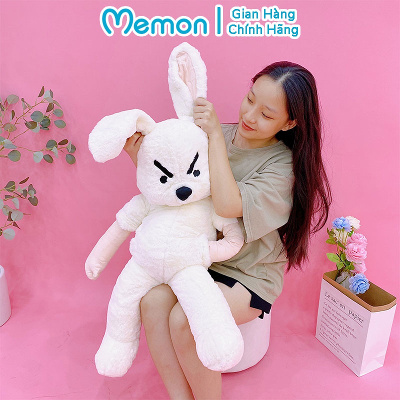 Gấu Bông Thỏ Trắng Giận Dữ Mặt Quạu Lông Xù Cao Cấp Memon