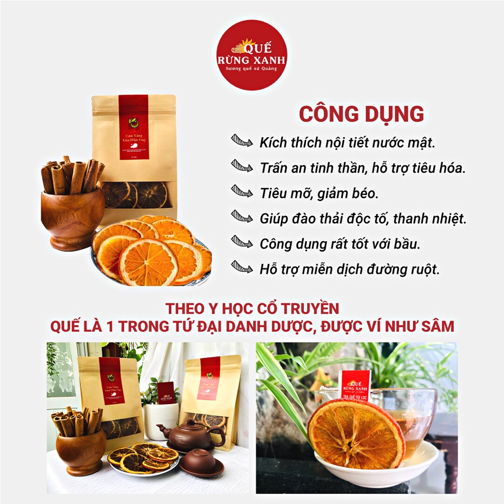 Cam vàng sấy lạnh tẩm mật ong Nani túi 150g Quế Rừng Xanh giúp giải nhiệt, thanh lọc