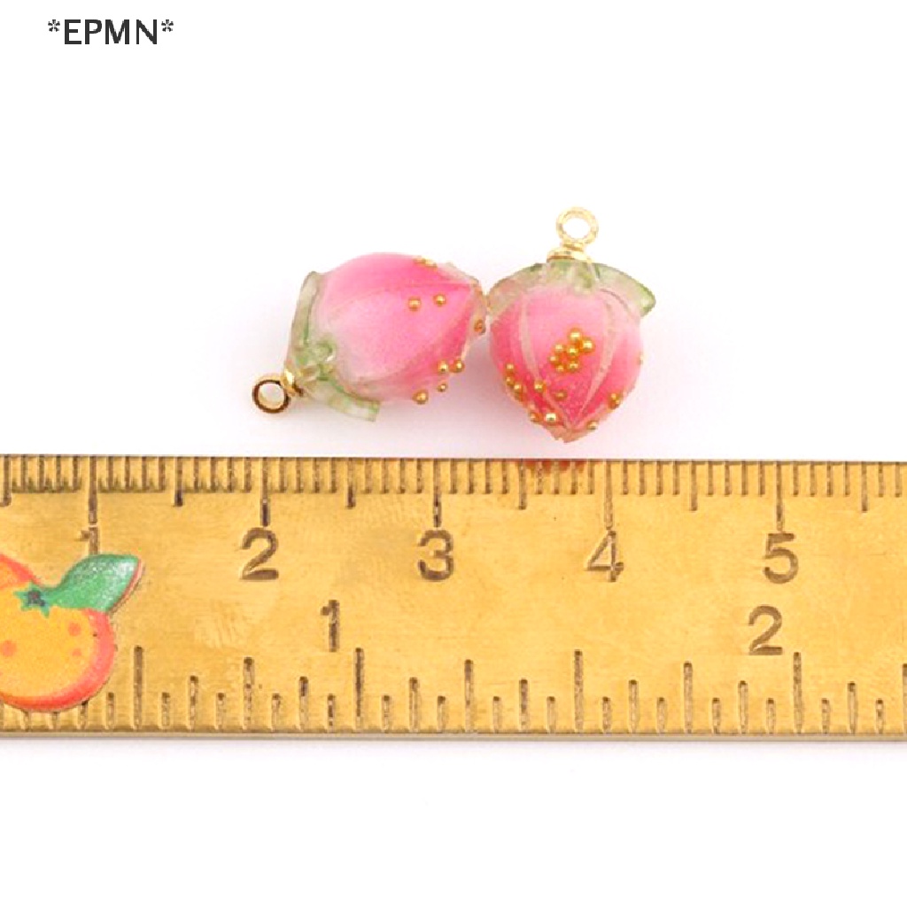 Mặt Dây Chuyền Hình Trái Dâu 3D Bằng Nhựa Resin Làm Trang Sức Thủ Công Diy