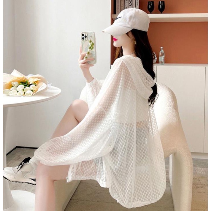 Áo Khoác Mỏng Xuyên Thấu Dáng Rộng Thời Trang Mùa Hè Dành Cho Nữ 2022