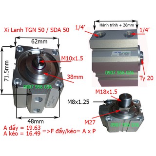 Xi lanh khí nén SDA 50 Số Lượng Lớn - Giao Hàng Nhanh