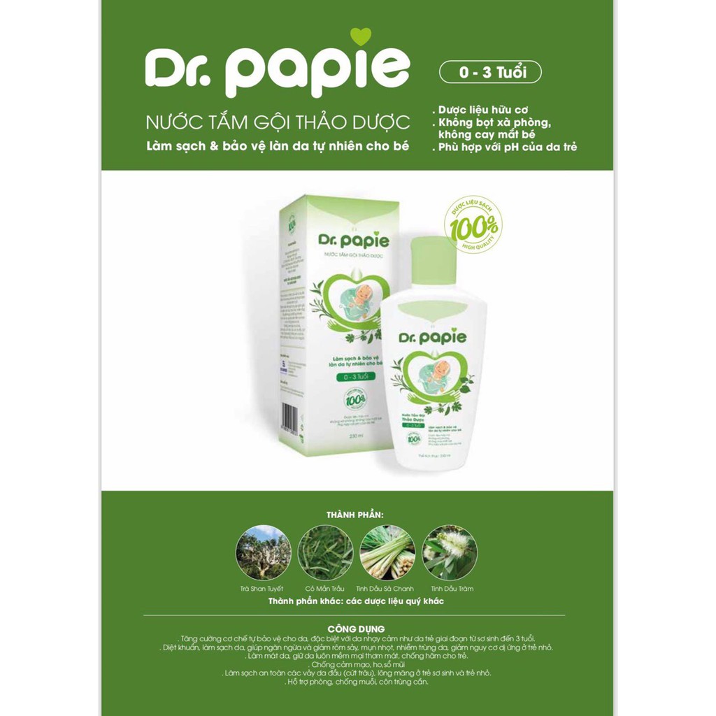 sữa tắm thảo dược dr.papie