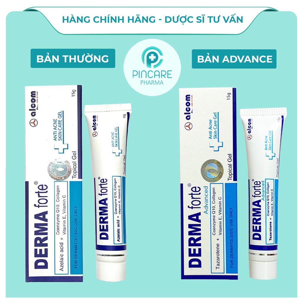 Derma Forte 15g - Gel giảm mụn, giảm thâm [Dược Mỹ Phẩm Chính hãng]