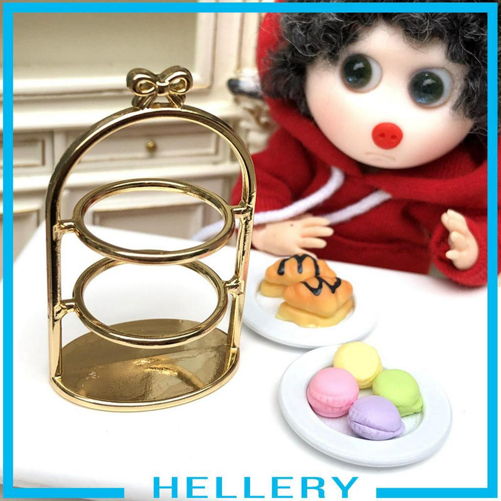 [HelleryVN] Giá Đỡ Bánh Mì Tráng Miệng 3 Tầng Màu Vàng Kim Thu Nhỏ 1: 12 Dành Cho Nhà Búp