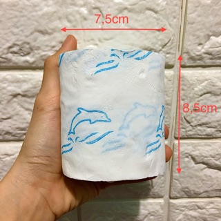 Giấy cuộn không lõi in hình cá heo - khách chú ý kích thước giấy nhé