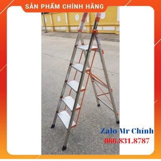 [ GIA ĐÌNH ] Thang ghế nhôm inox 5 bậc - bh 24 tháng. Thang nhôm ghế gia đình tiện dụng