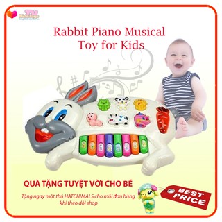 Rabbit Piano Musical Toy for Kids- Đồ chơi Đàn Piano hình chú thỏ có đèn và các bài hát quen thuộc cho bé phát triển thí